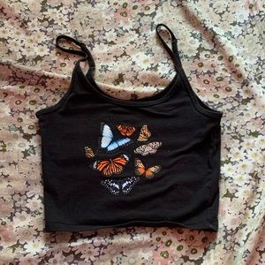 Hollister Cropped Butterfly Tank top